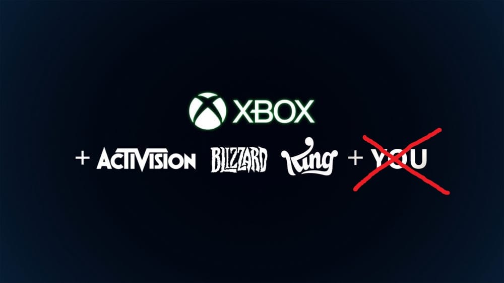 Xbox promo image from the ABK acquisition saying "Xbox + Activision Blizzard King + YOU"